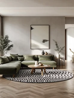 Alfombra redonda tejida Jacquard Barber Redonda|Alfombras Rectangulares