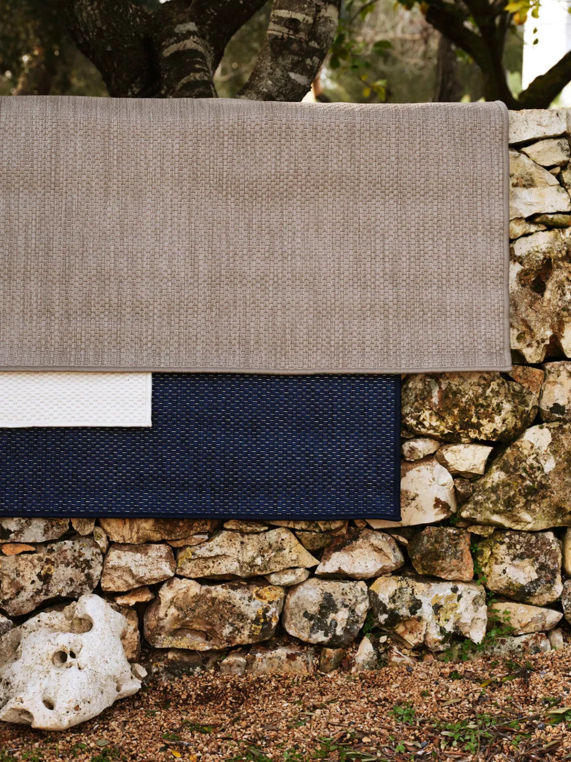 Alfombras De Exterior|Alfombras De Exterior>Westwing Collection Alfombra reversible para interior y exterior Whitby Taupe, blanco Off White