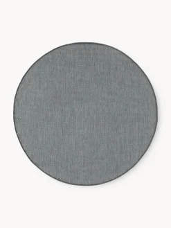 Alfombras De Exterior|Alfombras De Exterior>Westwing Collection Alfombra reversible redonda para interior y exterior Whitby Gris oscuro, blanco Off White