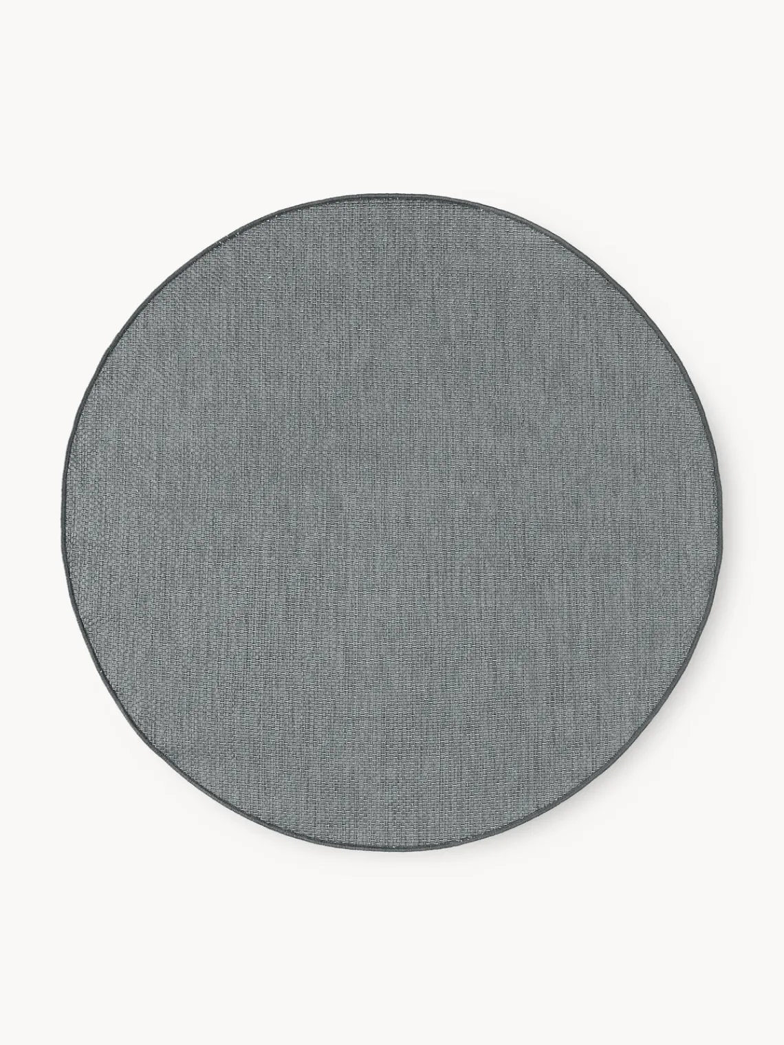 Alfombras De Exterior|Alfombras De Exterior>Westwing Collection Alfombra reversible redonda para interior y exterior Whitby Gris oscuro, blanco Off White