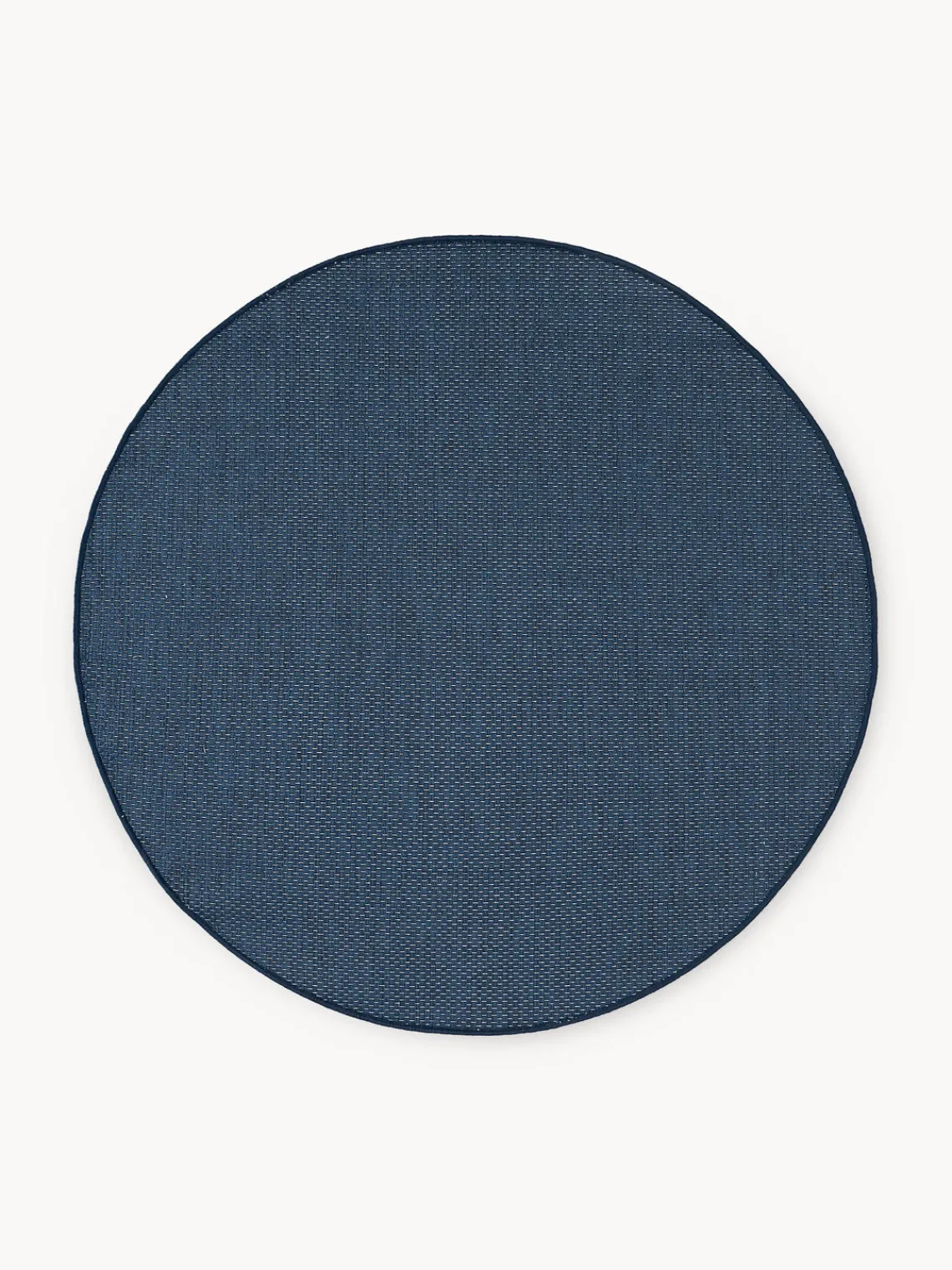 Alfombras De Exterior|Alfombras De Exterior>Westwing Collection Alfombra reversible redonda para interior y exterior Whitby Azul oscuro, blanco Off White