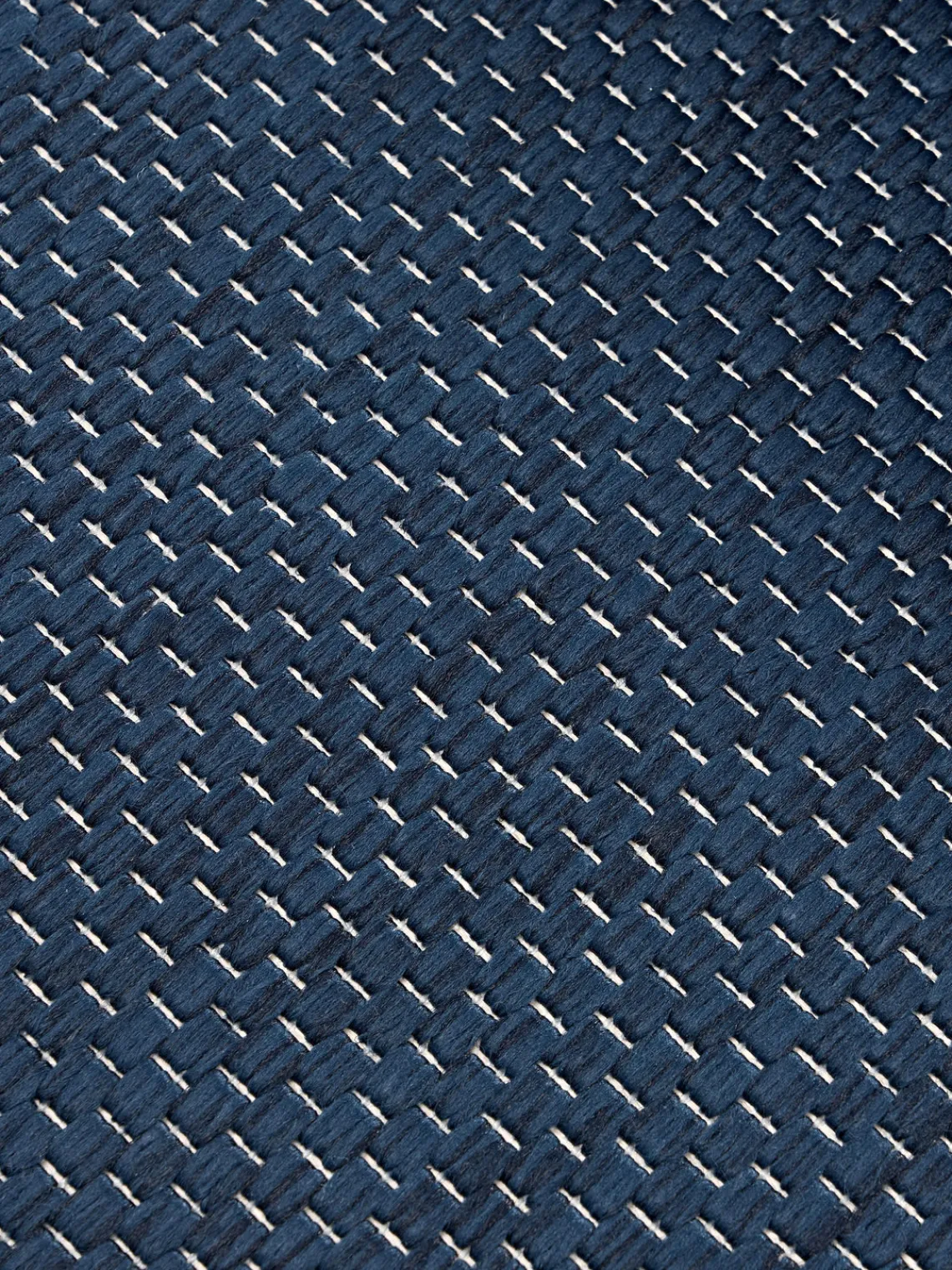 Alfombras De Exterior|Alfombras De Exterior>Westwing Collection Alfombra reversible redonda para interior y exterior Whitby Azul oscuro, blanco Off White