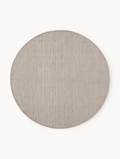 Alfombras De Exterior|Alfombras De Exterior>Westwing Collection Alfombra reversible redonda para interior y exterior Whitby Taupe, blanco Off White