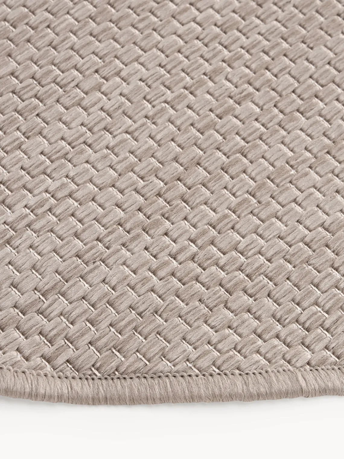 Alfombras De Exterior|Alfombras De Exterior>Westwing Collection Alfombra reversible redonda para interior y exterior Whitby Taupe, blanco Off White