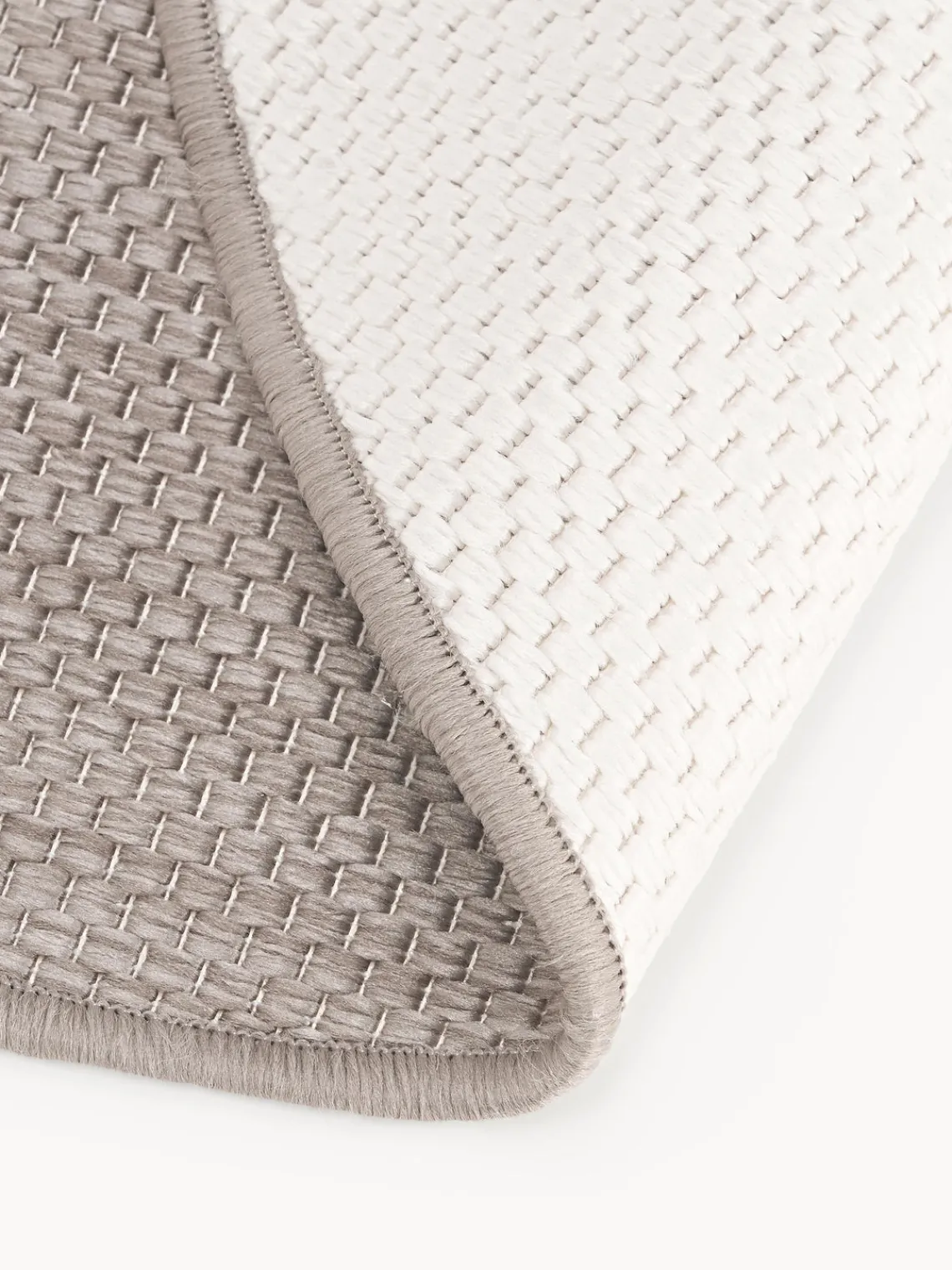 Alfombras De Exterior|Alfombras De Exterior>Westwing Collection Alfombra reversible redonda para interior y exterior Whitby Taupe, blanco Off White