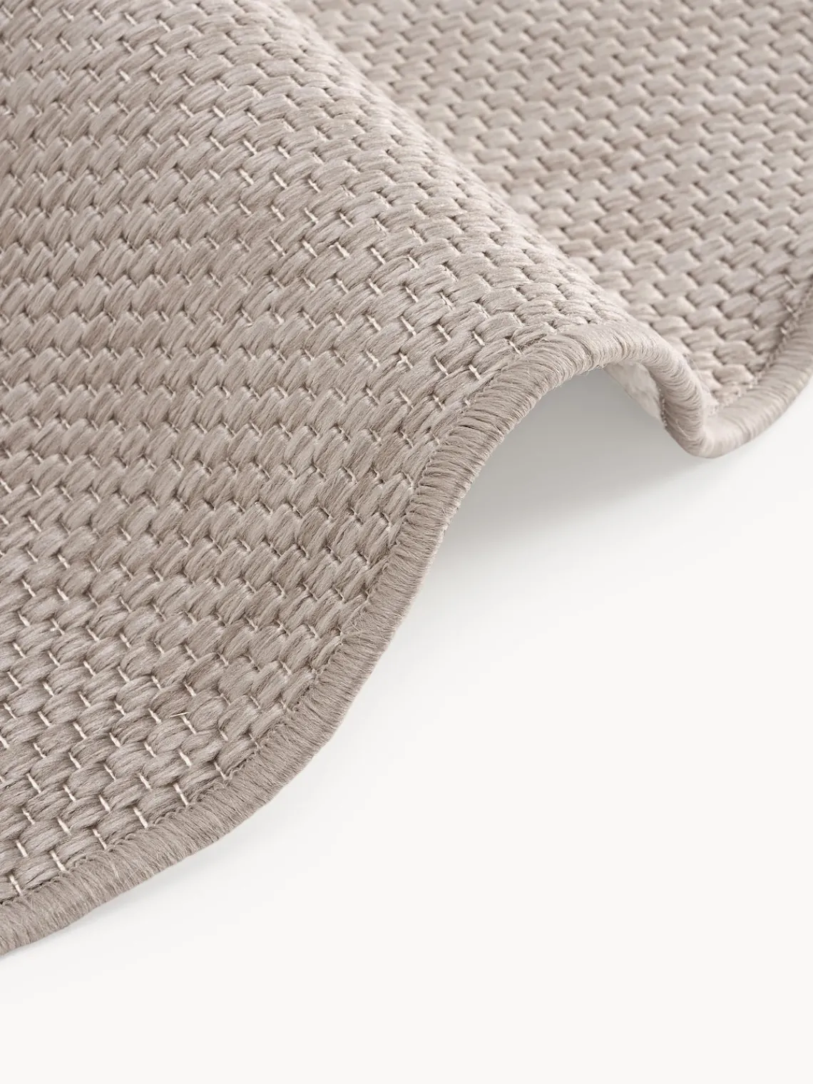 Alfombras De Exterior|Alfombras De Exterior>Westwing Collection Alfombra reversible redonda para interior y exterior Whitby Taupe, blanco Off White