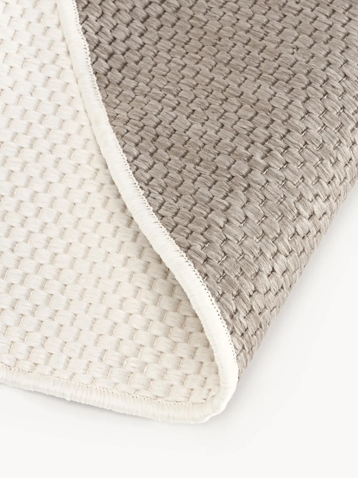 Alfombras De Exterior|Alfombras De Exterior>Westwing Collection Alfombra reversible redonda para interior y exterior Whitby Blanco Off White, taupe