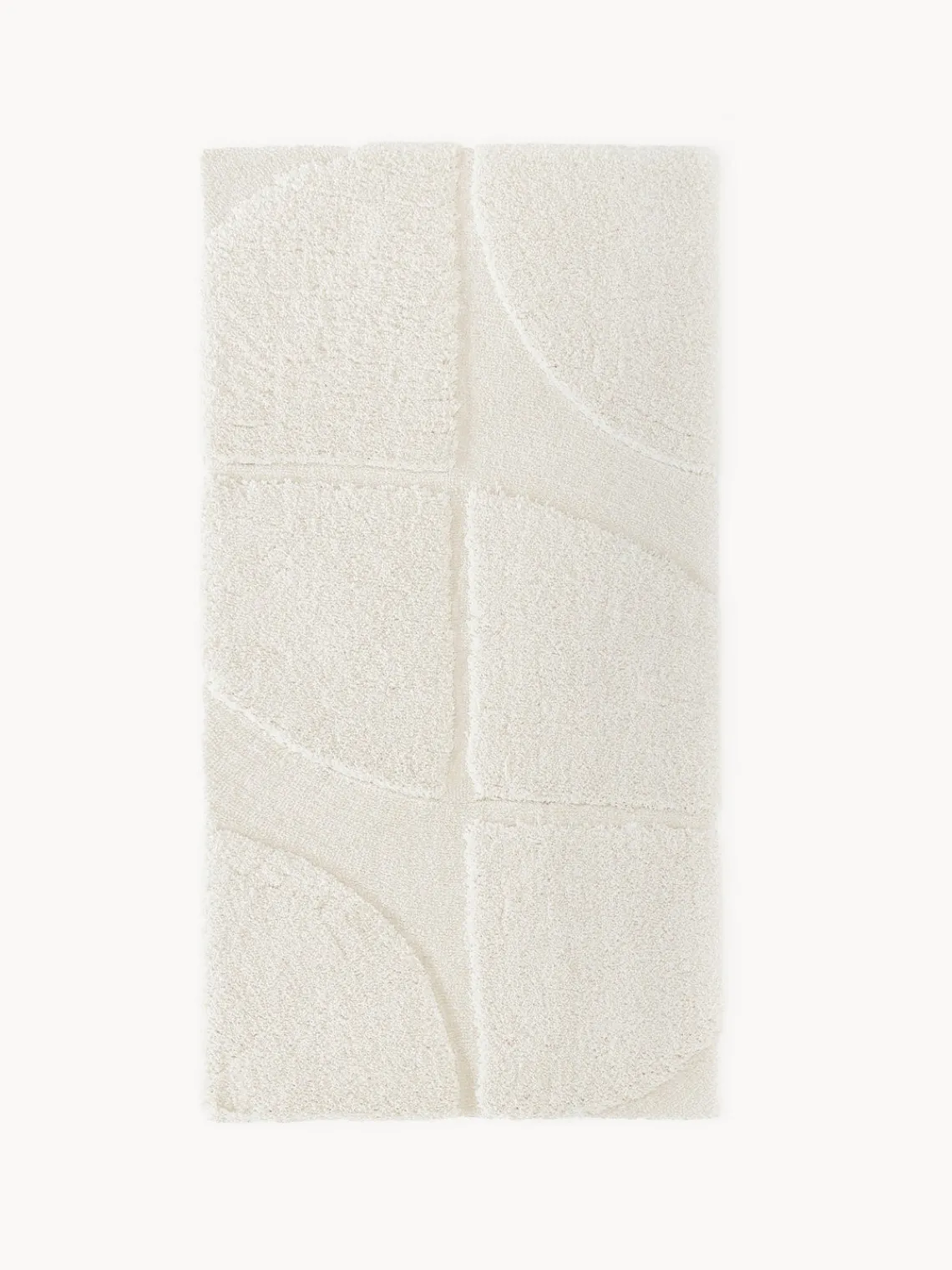 Rectangular|Alfombras Rectangulares>Westwing Collection Alfombra texturizada de pelo largo Jade Blanco crema