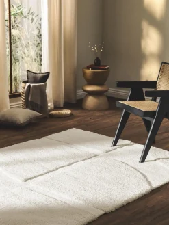 Rectangular|Alfombras Rectangulares>Westwing Collection Alfombra texturizada de pelo largo Jade Blanco crema