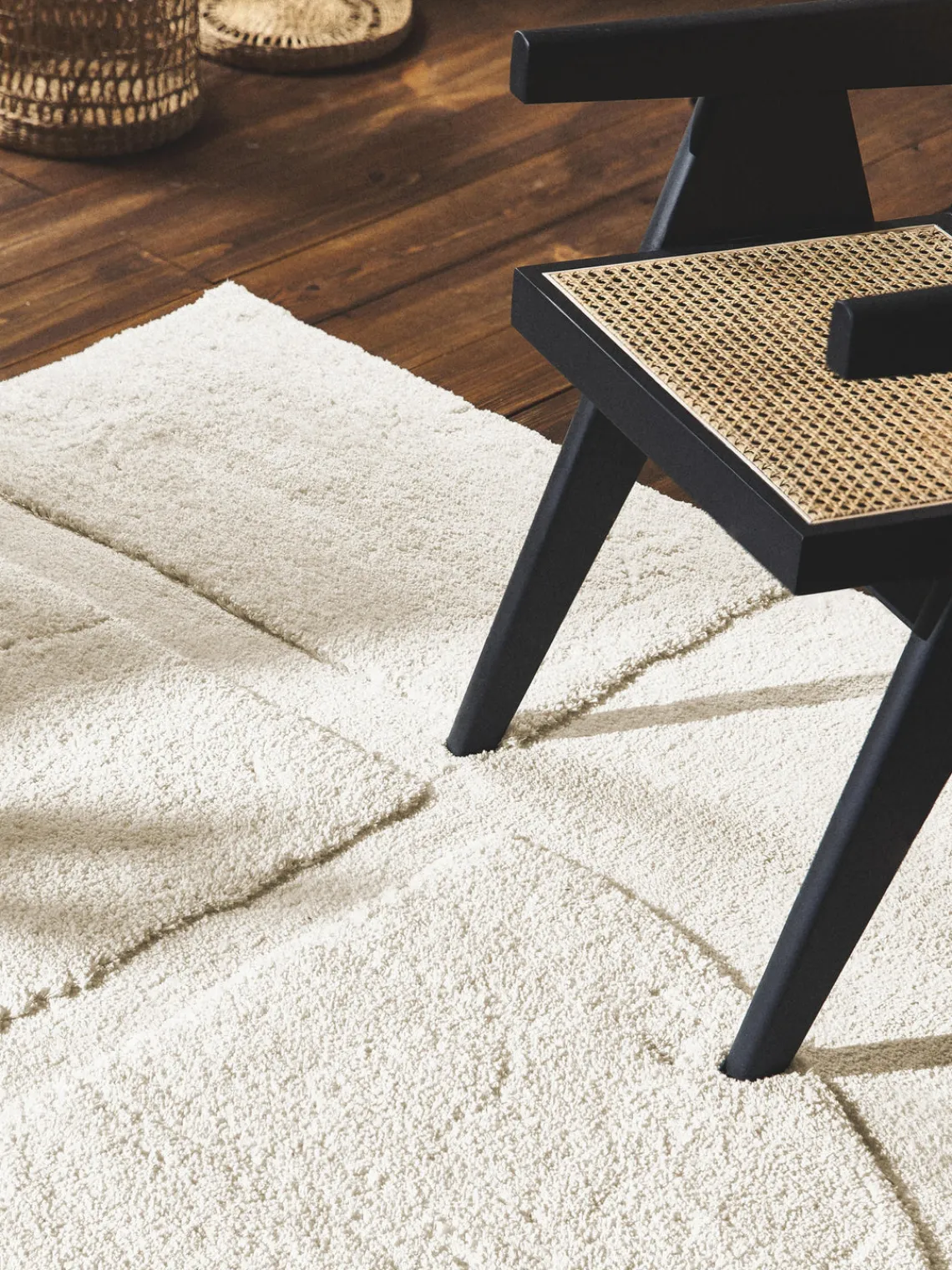 Rectangular|Alfombras Rectangulares>Westwing Collection Alfombra texturizada de pelo largo Jade Blanco crema