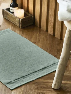 Alfombras De Baño|Mantas>Westwing Collection Alfombrilla de baño antideslizante de algodón ecológico Premium Verde salvia