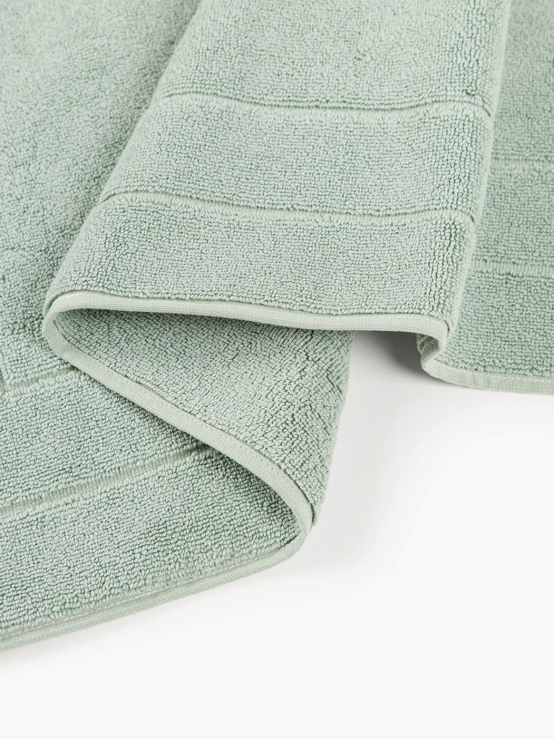 Alfombras De Baño|Mantas>Westwing Collection Alfombrilla de baño antideslizante de algodón ecológico Premium Verde salvia