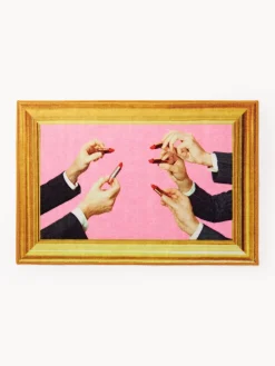 Alfombras De Baño|Mantas>SELETTI Alfombrilla de baño antideslizante Lipsticks Dorado, rosa, multicolor