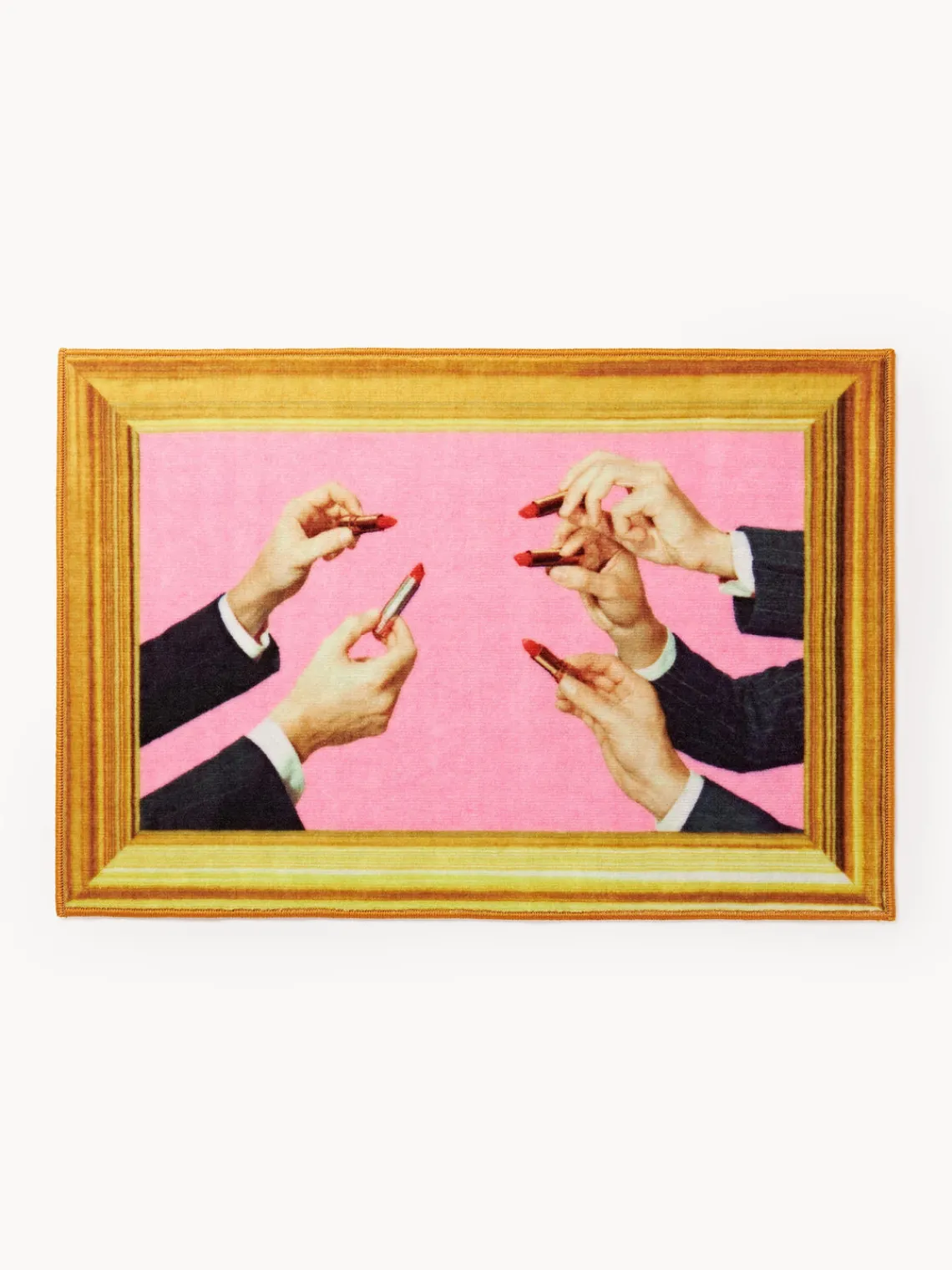 Alfombras De Baño|Mantas>SELETTI Alfombrilla de baño antideslizante Lipsticks Dorado, rosa, multicolor