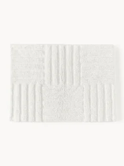 Alfombras De Baño|Mantas>Westwing Collection Alfombrilla de baño antideslizante con relieve Tianna Blanco Off White