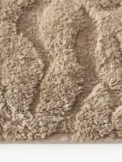 Alfombras De Baño|Mantas>Westwing Collection Alfombrilla de baño antideslizante con diseño en relieve Leaf Beige