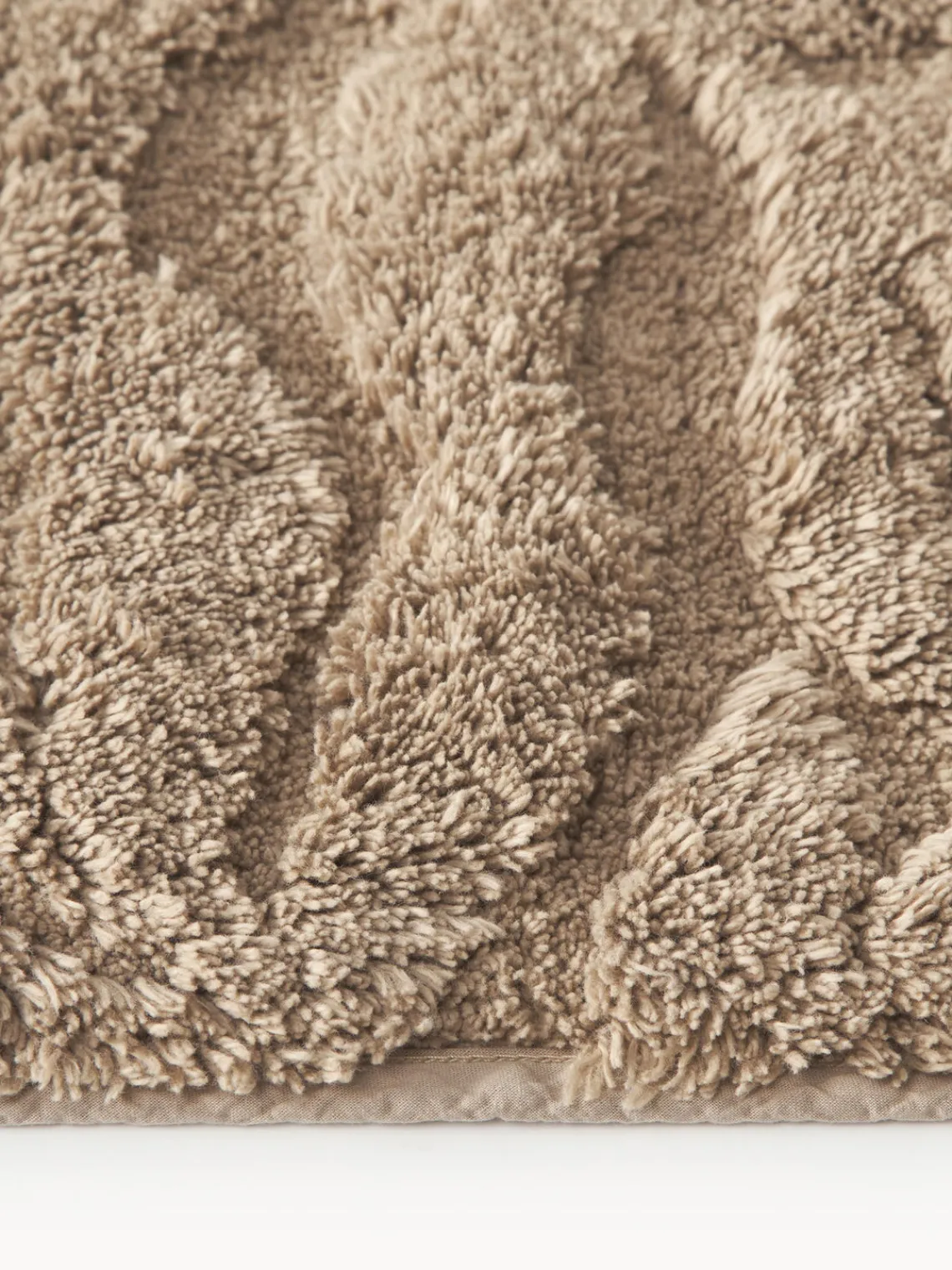 Alfombras De Baño|Mantas>Westwing Collection Alfombrilla de baño antideslizante con diseño en relieve Leaf Beige