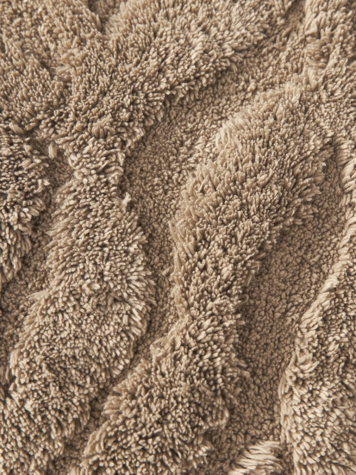 Alfombras De Baño|Mantas>Westwing Collection Alfombrilla de baño antideslizante con diseño en relieve Leaf Beige