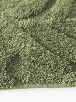 Alfombras De Baño|Mantas>Westwing Collection Alfombrilla de baño antideslizante con diseño en relieve Leaf Verde oscuro