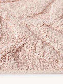 Alfombras De Baño|Mantas>Westwing Collection Alfombrilla de baño antideslizante con diseño en relieve Leaf Rosa claro
