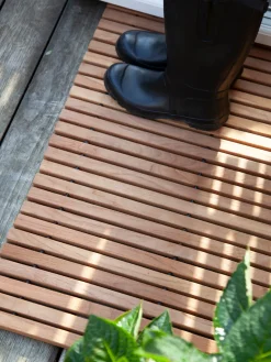 Clearance Alfombrilla de baño de madera de teca Anna Alfombras De Baño|Mantas