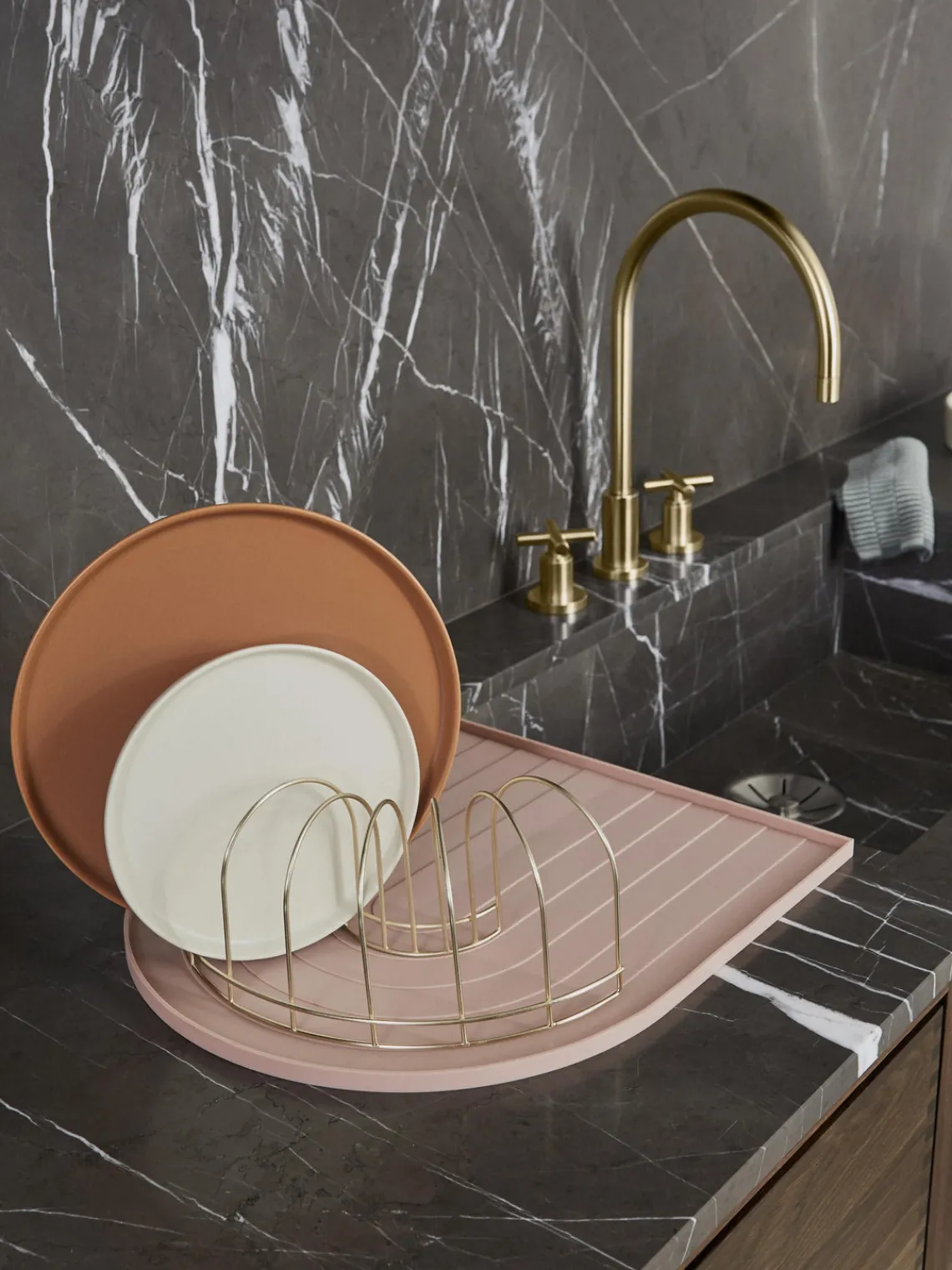 Escurreplatos|Almacenaje De Cocina>Oyoy Living Design Alfombrilla escurreplatos Dish Rosa claro