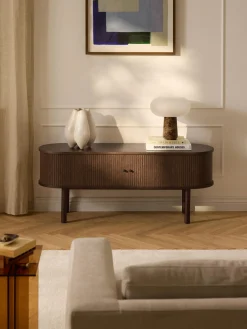 Muebles De Tv|Muebles De Tv>Westwing Collection Aparador acanalado Calary Madera de roble lacada en marrón oscuro