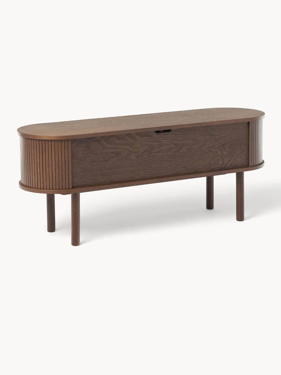 Muebles De Tv|Muebles De Tv>Westwing Collection Aparador acanalado Calary Madera de roble lacada en marrón oscuro