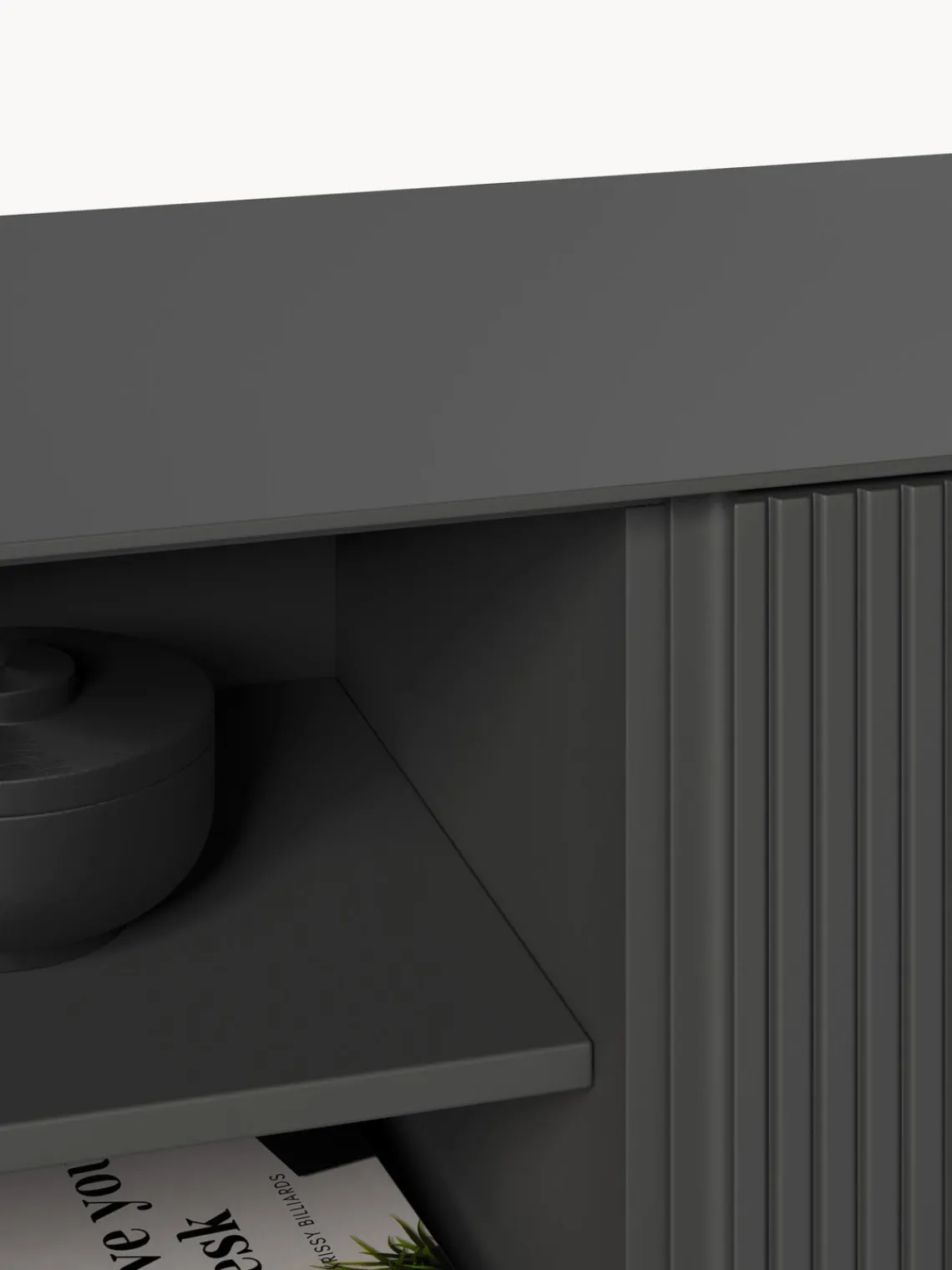 Muebles De Tv|Muebles De Tv>Westwing Collection Aparador con frente acanalado Shea Gris oscuro