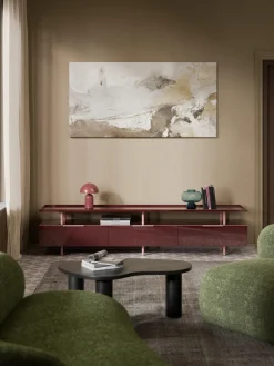 Muebles De Tv|Muebles De Tv>Westwing Collection Aparador de alto brillo Lenne Rojo vino, rosa claro