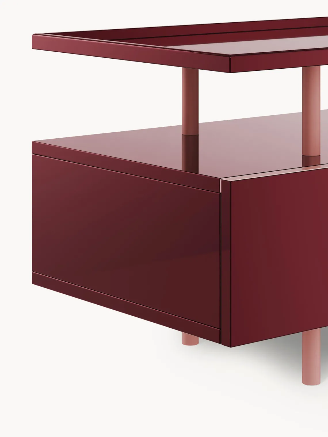 Muebles De Tv|Muebles De Tv>Westwing Collection Aparador de alto brillo Lenne Rojo vino, rosa claro