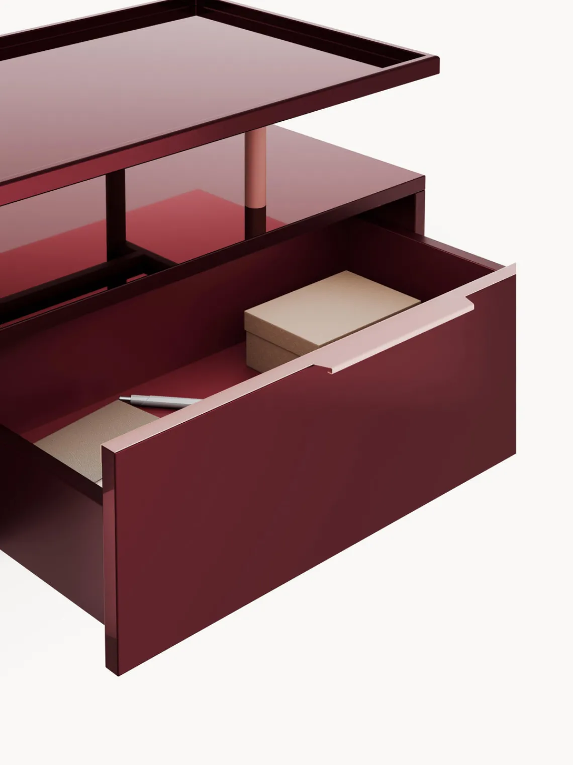 Muebles De Tv|Muebles De Tv>Westwing Collection Aparador de alto brillo Lenne Rojo vino, rosa claro