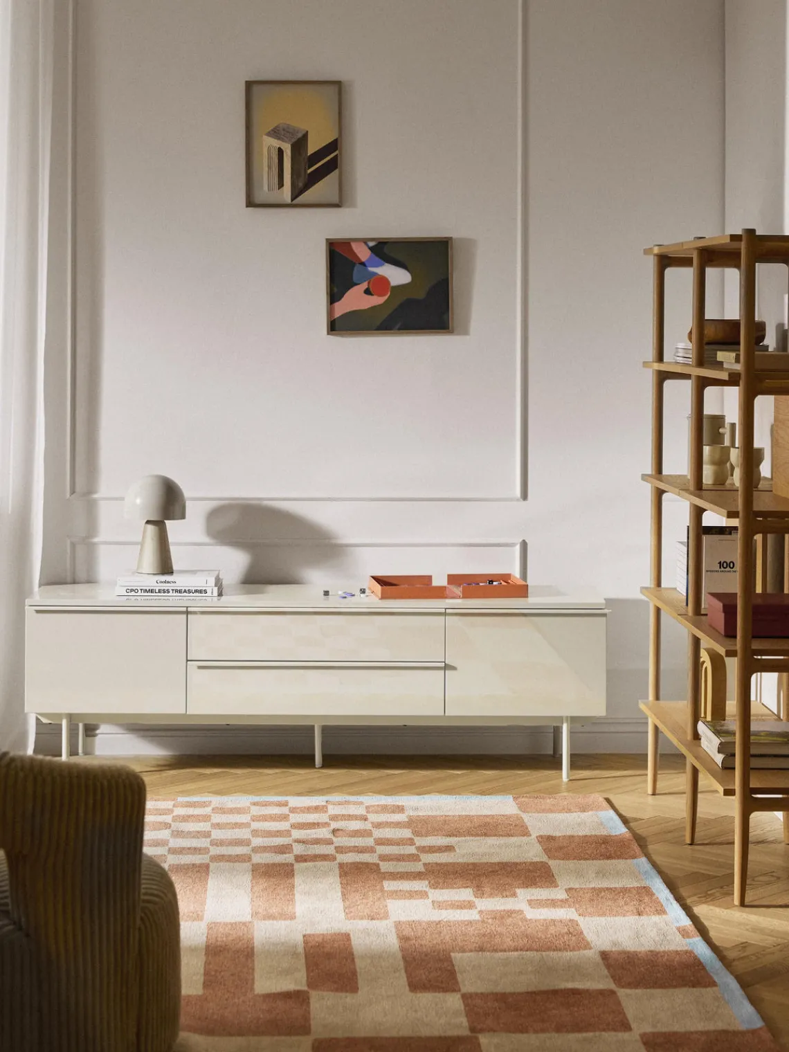 Muebles De Tv|Muebles De Tv>Westwing Collection Aparador de madera Elona Beige claro brillante