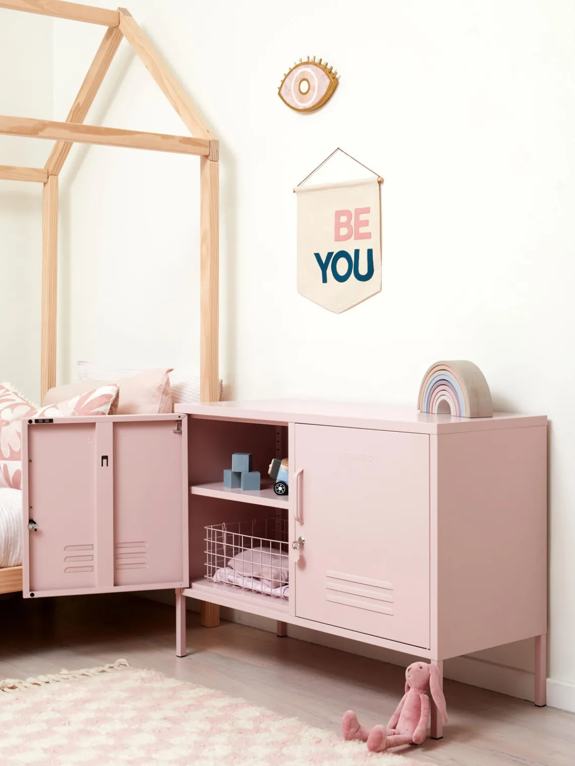 Armarios Infantiles|Aparadores>Mustard Made Aparador de metal The Lowdown Rosa claro