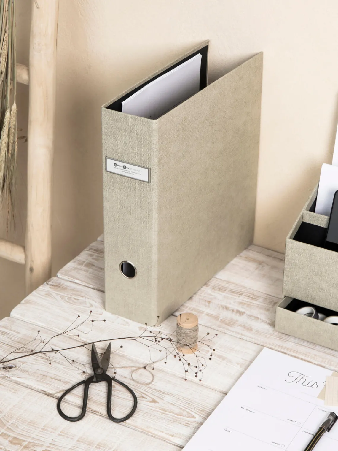 Material De Oficina|Material De Oficina>Bigso Box of Sweden Archivador Archie Beige claro