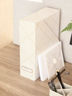 Material De Oficina|Material De Oficina>Bigso Box of Sweden Archivador Viola, 2 uds. Blanco Off White, dorado