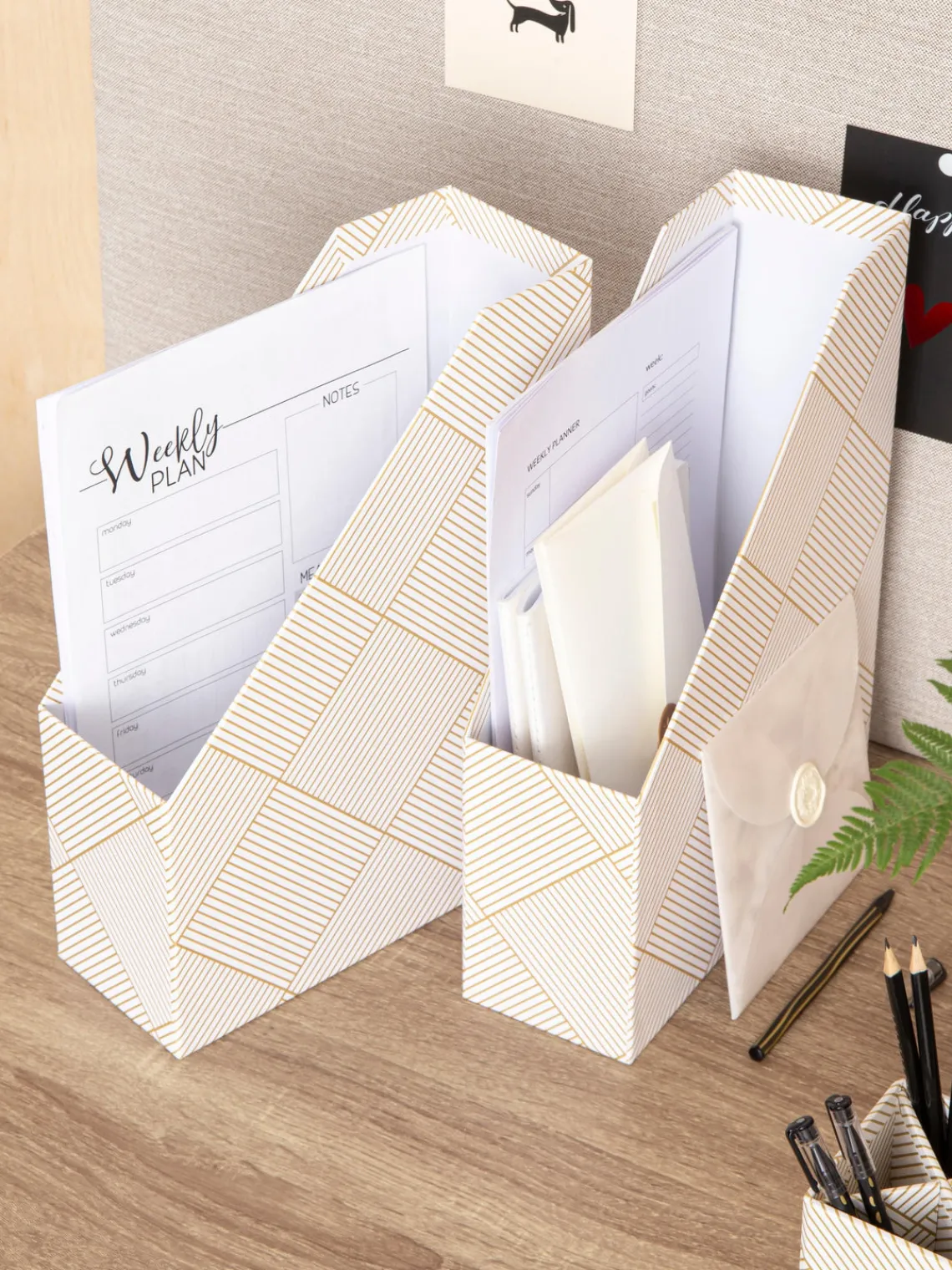 Material De Oficina|Material De Oficina>Bigso Box of Sweden Archivador Viola, 2 uds. Blanco Off White, dorado