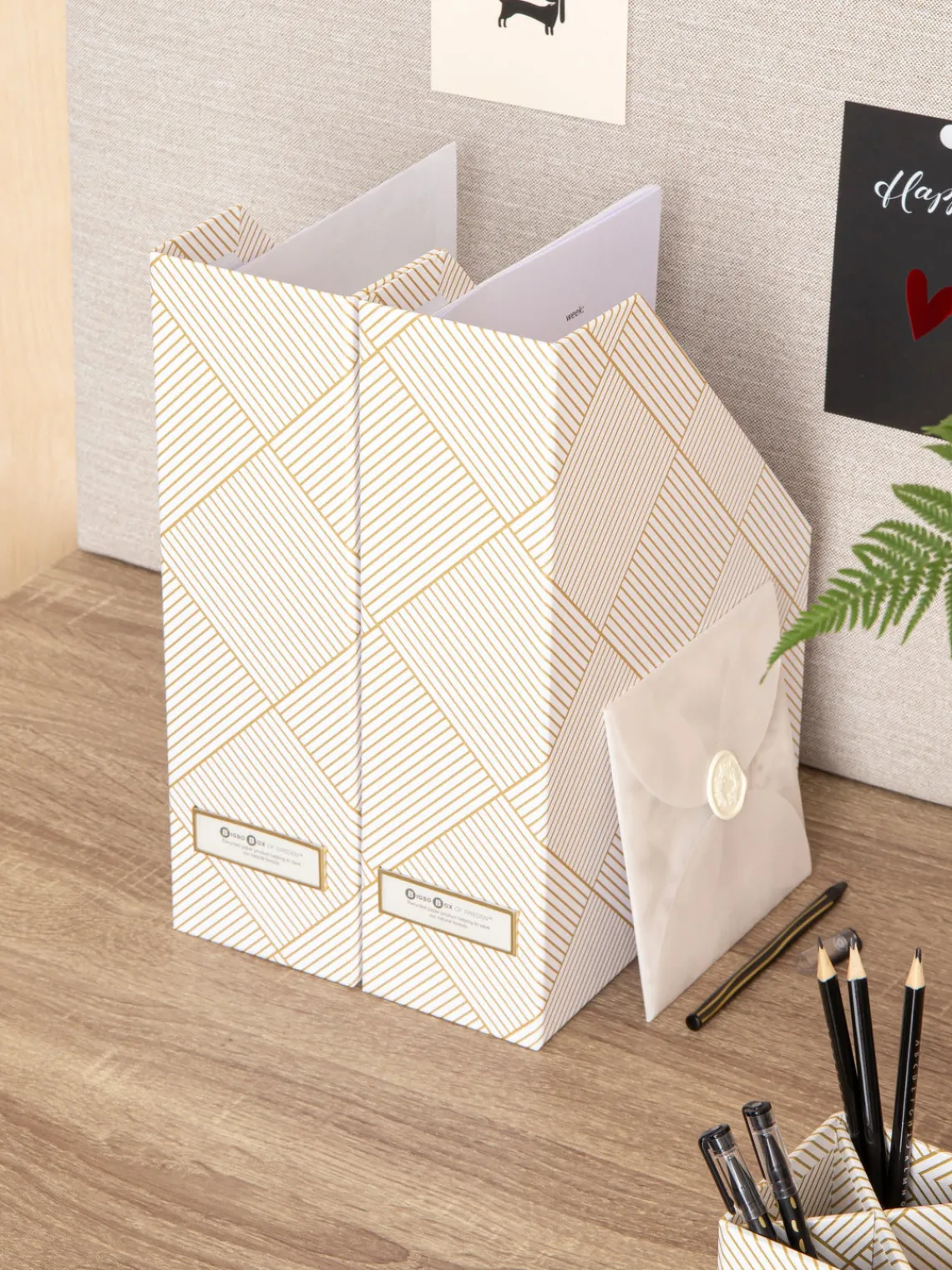 Material De Oficina|Material De Oficina>Bigso Box of Sweden Archivador Viola, 2 uds. Blanco Off White, dorado