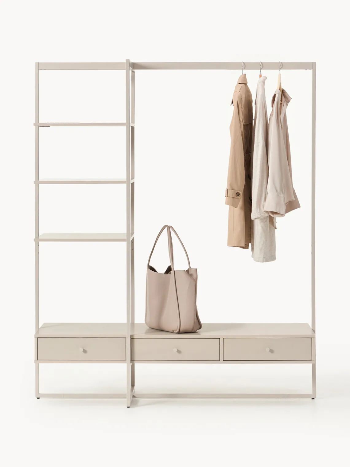 Percheros De Pie|Armarios Abiertos>Westwing Collection Armario abierto Pacey Beige