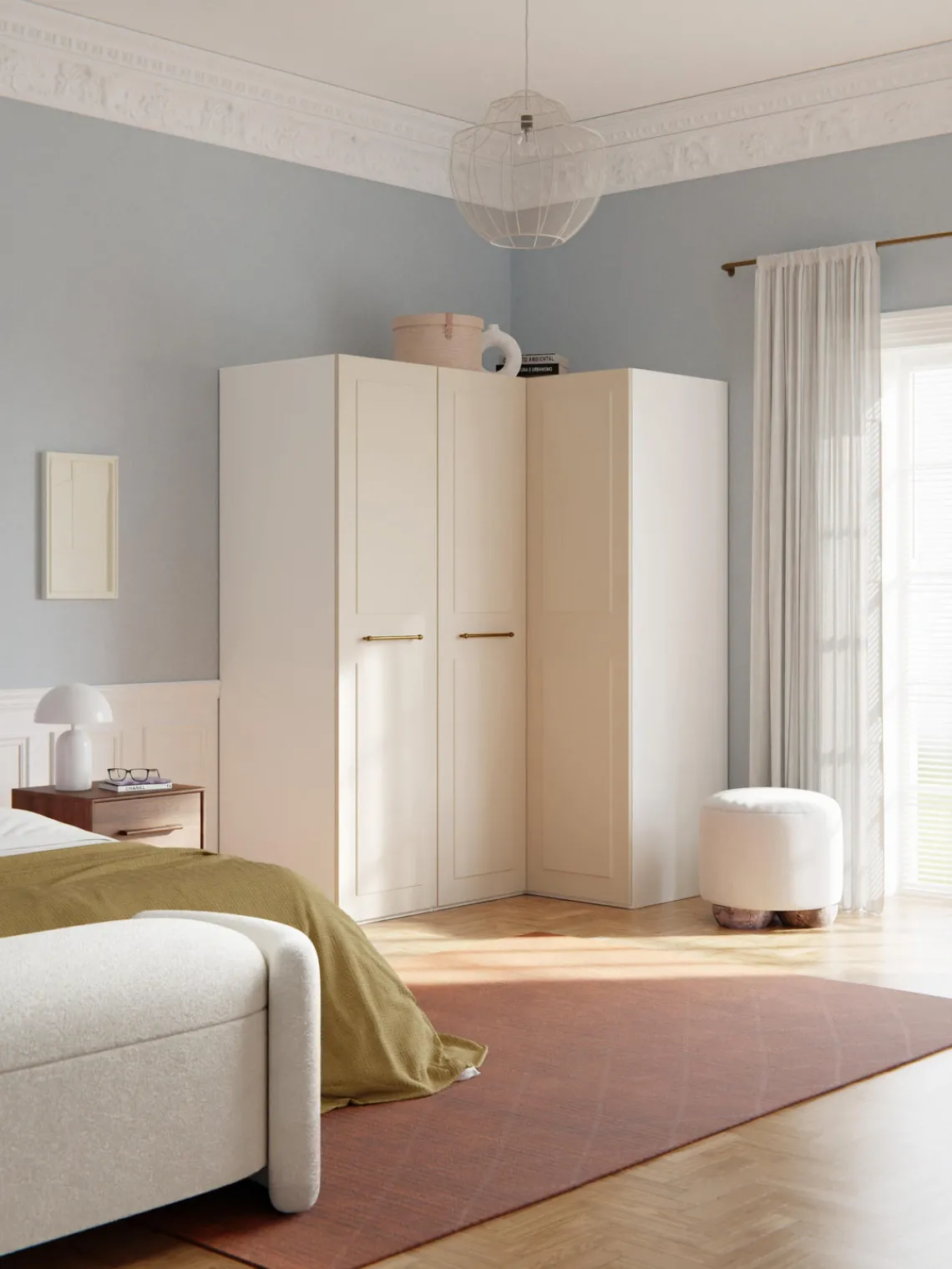 Clearance Armario esquinero modular Charlotte, 3 puertas (165 cm), diferentes variantes Armarios Esquineros|Armarios Modulares