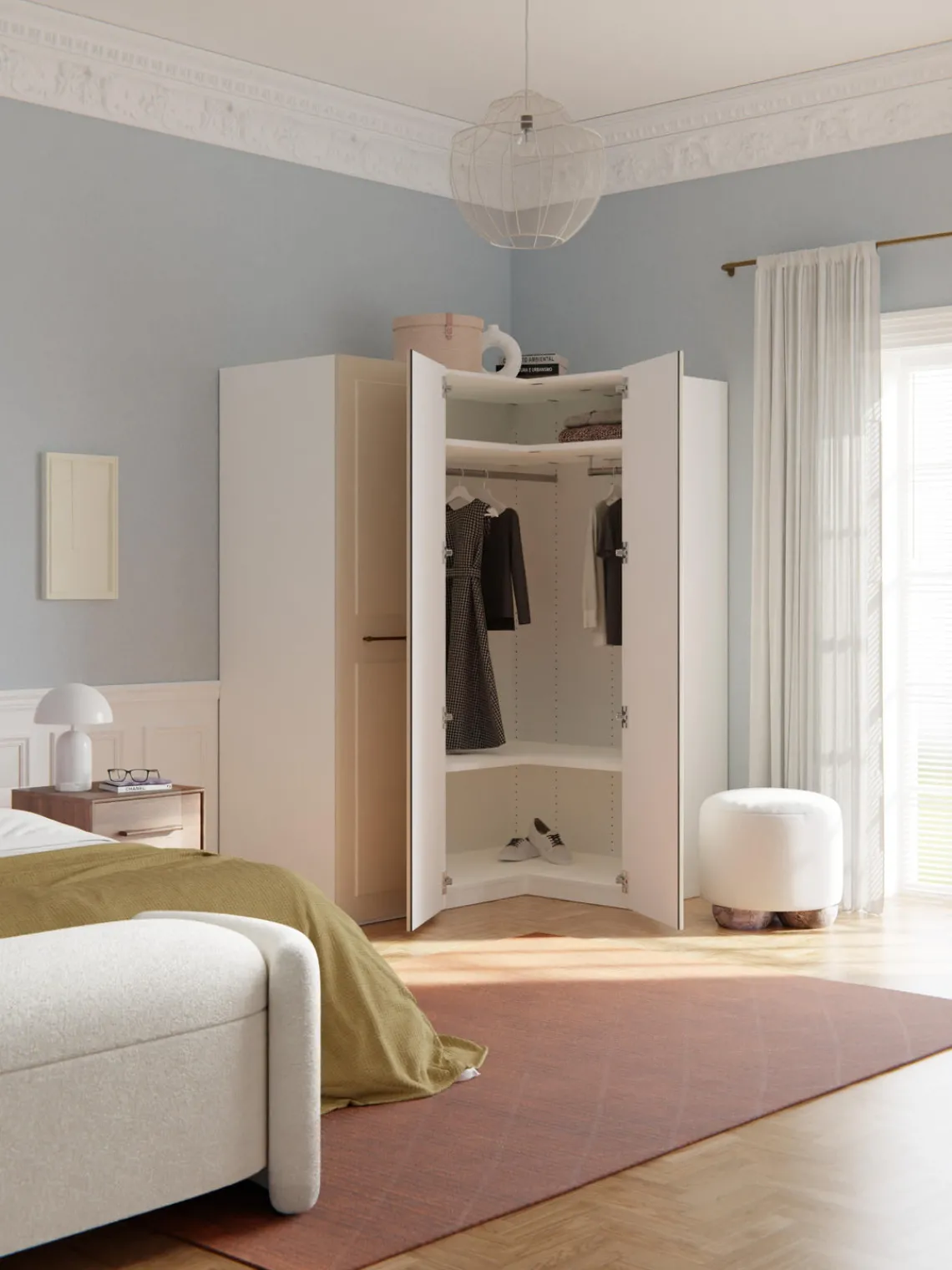 Clearance Armario esquinero modular Charlotte, 3 puertas (165 cm), diferentes variantes Armarios Esquineros|Armarios Modulares