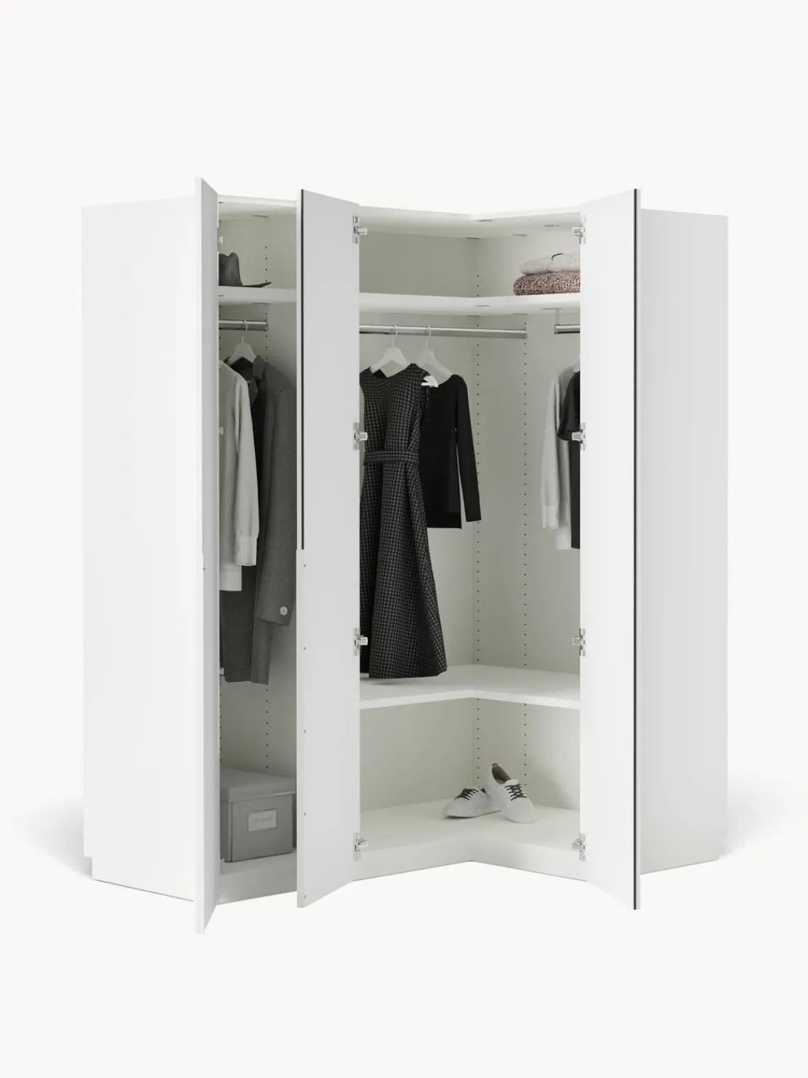 Discount Armario esquinero modular Leon, 3 puertas (165 cm), diferentes variantes Armarios Esquineros|Armarios Modulares