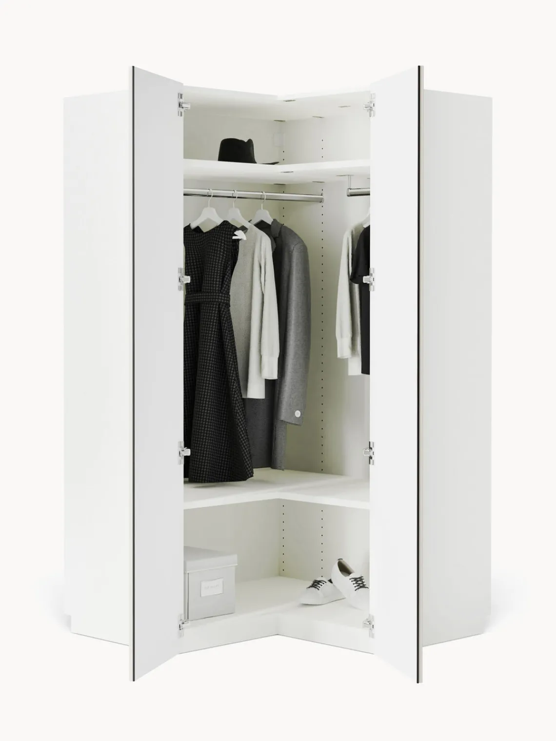 Armarios Esquineros|Armarios Modulares>Westwing Collection Armario esquinero modular Charlotte, 2 puertas (115 cm) Beige