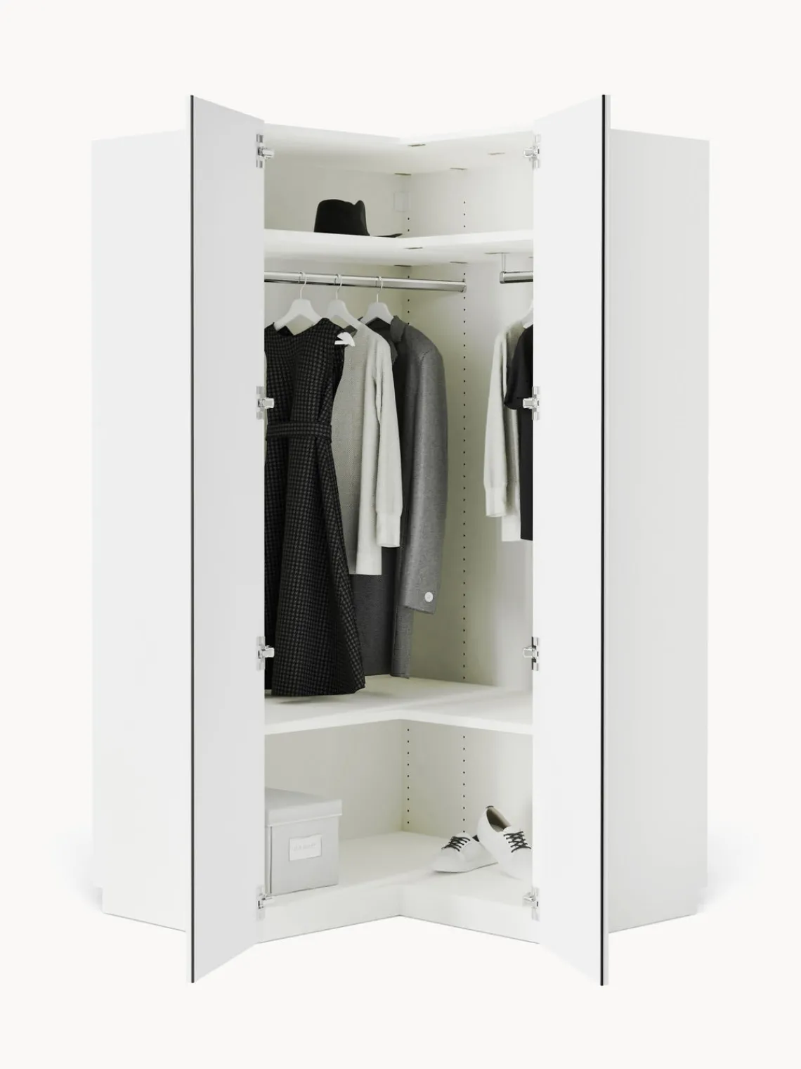 Armarios Esquineros|Armarios Modulares>Westwing Collection Armario esquinero modular Charlotte, 2 puertas (115 cm) Blanco