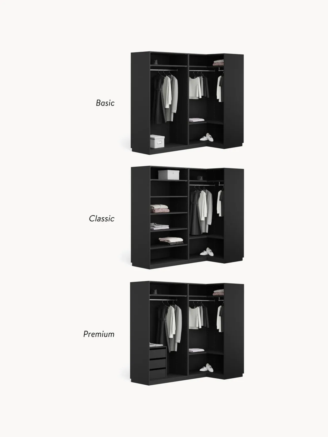 New Armario esquinero modular Leon, 4 puertas (215 cm), diferentes variantes Armarios Esquineros|Armarios Modulares
