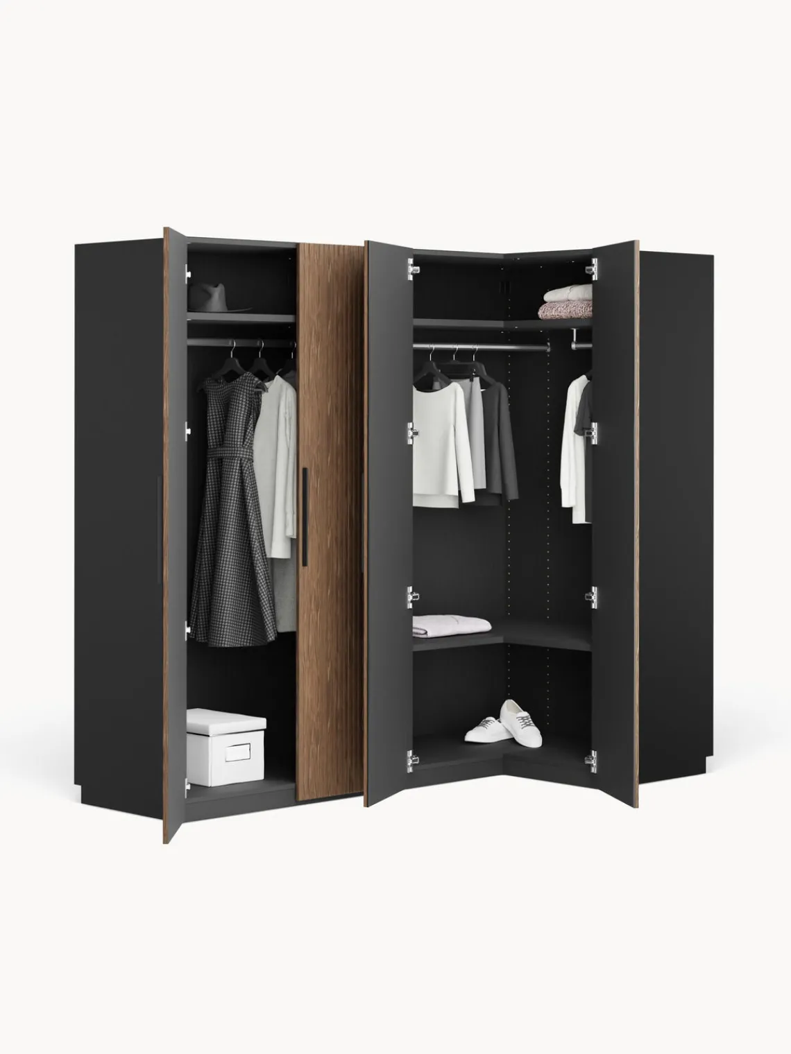 New Armario esquinero modular Simone, 4 puertas (215 cm), diferentes variantes Armarios Esquineros|Armarios Modulares