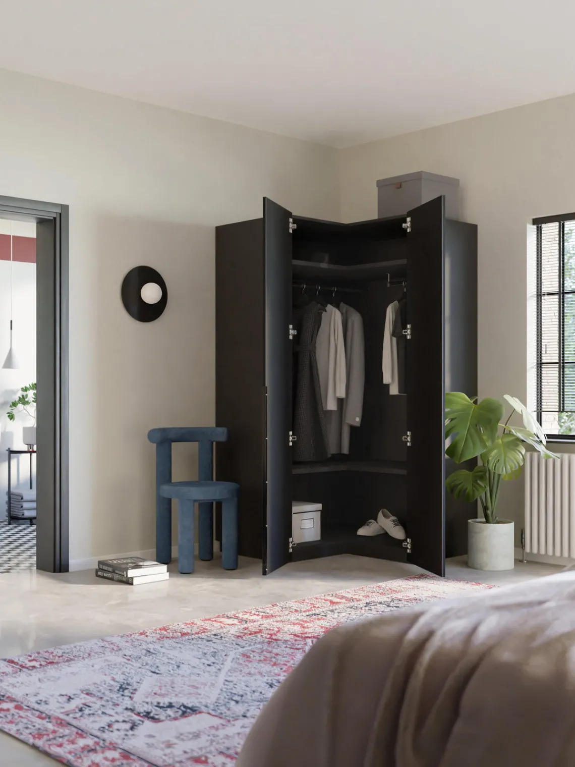 Best Armario esquinero modular Leon, 2 puertas (115 cm) Armarios Esquineros|Armarios Modulares