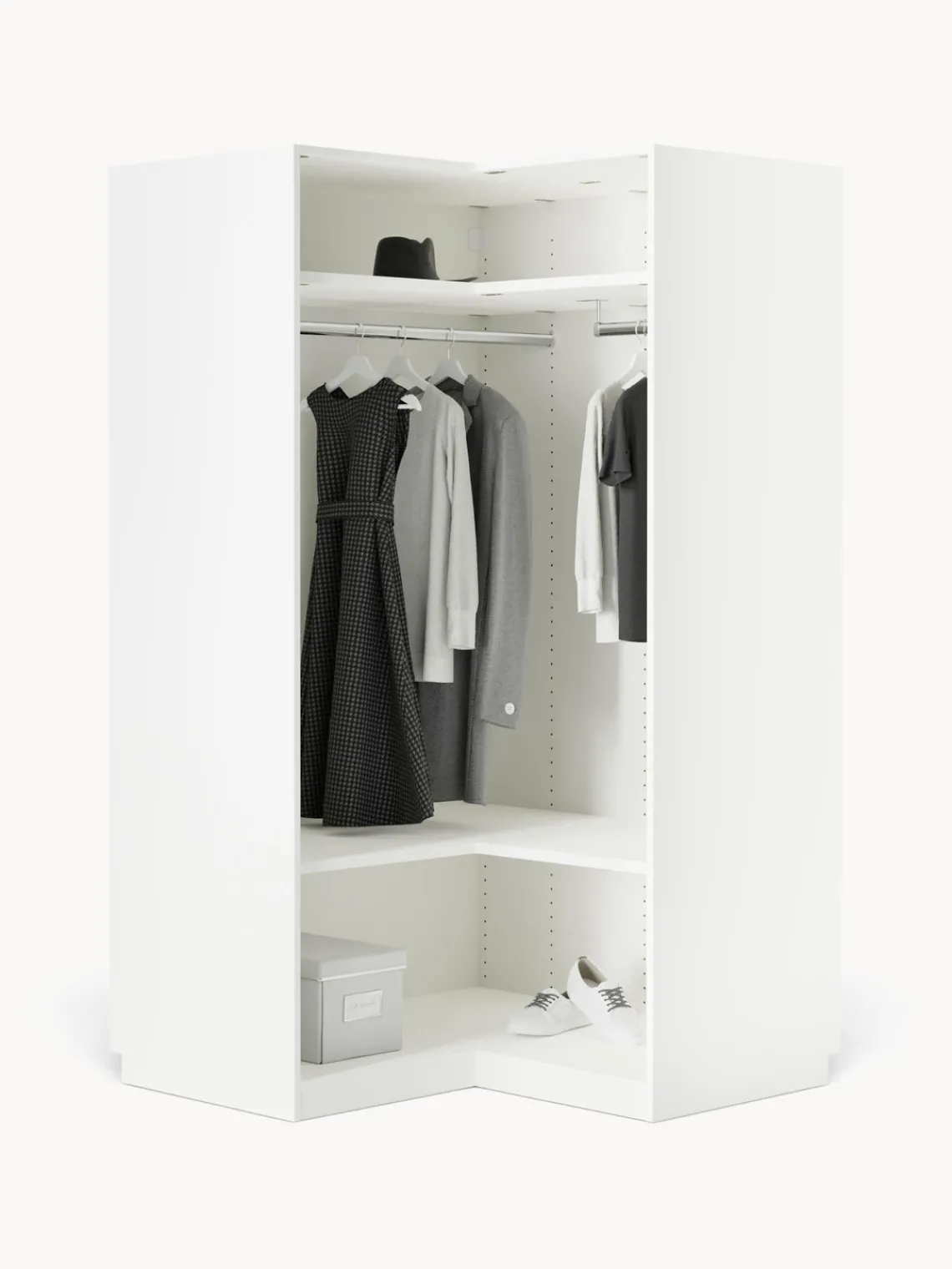 Armarios Esquineros|Armarios Modulares>Westwing Collection Armario esquinero modular Simone, 2 puertas (115 cm) Madera, beige