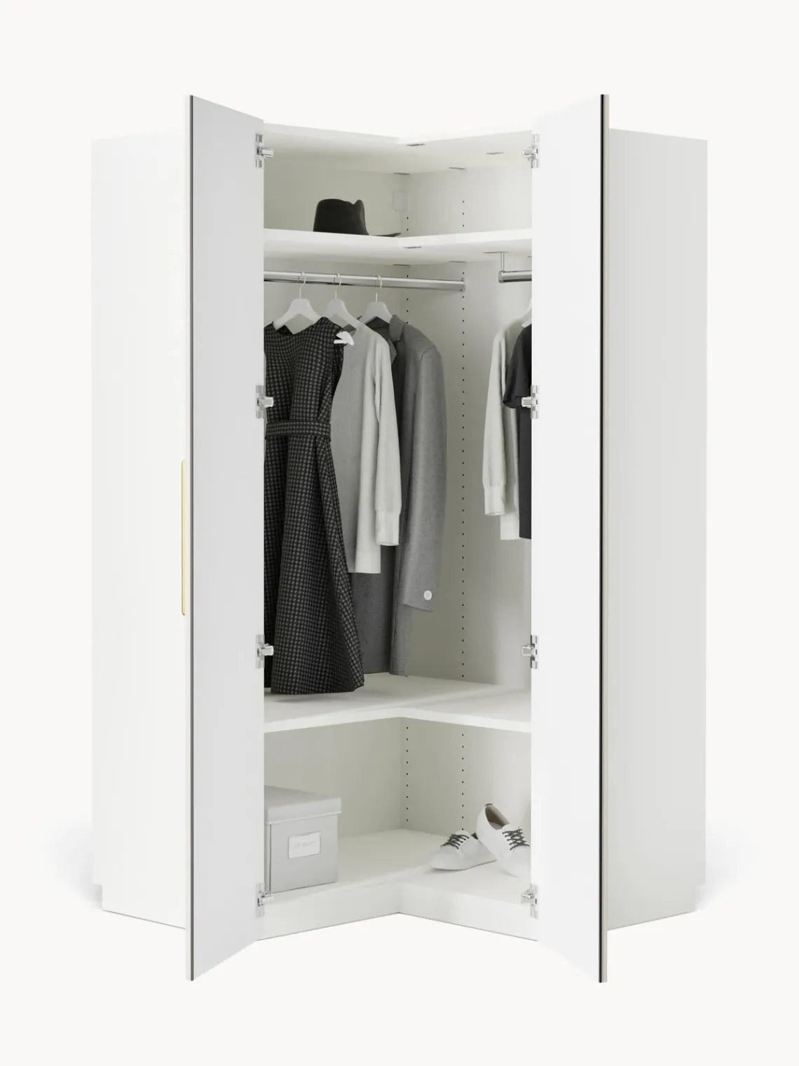 Armarios Esquineros|Armarios Modulares>Westwing Collection Armario esquinero modular Simone, 2 puertas (115 cm) Madera, beige