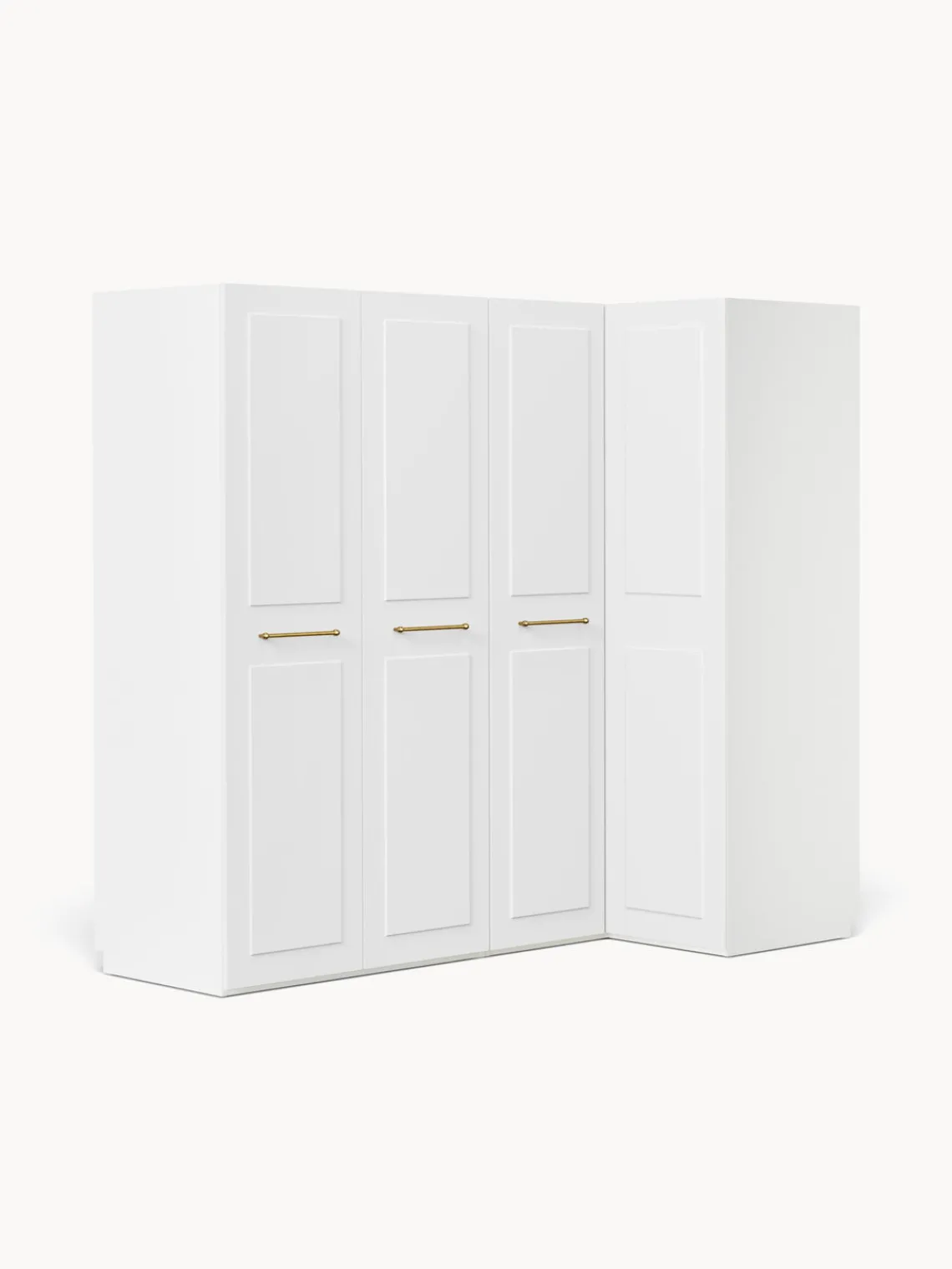 Armarios Esquineros|Armarios Modulares>Westwing Collection Armario esquinero modular Charlotte, 4 puertas (215 cm), diferentes variantes Blanco